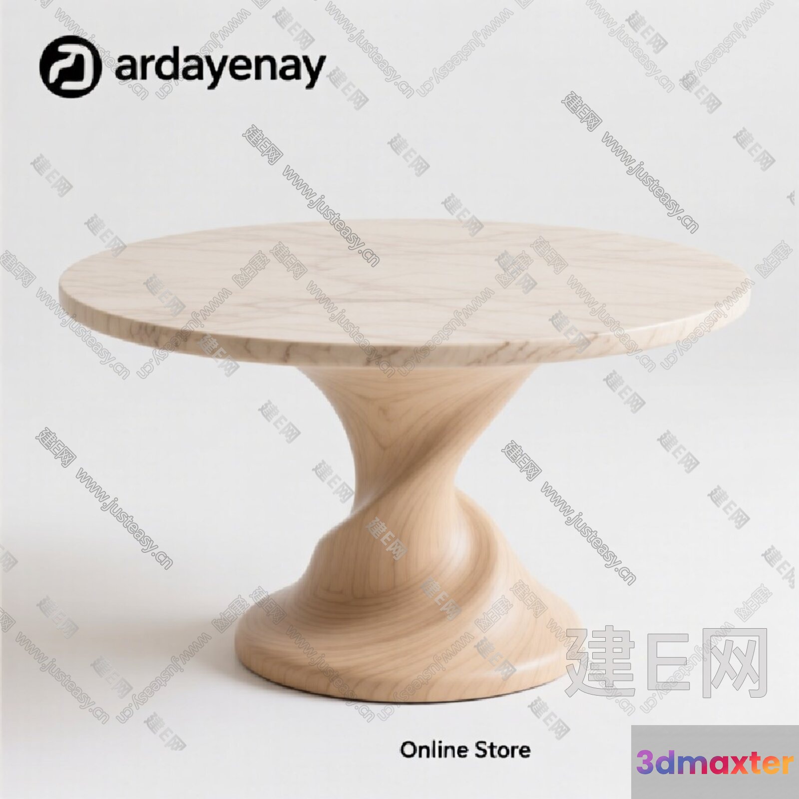 A Wooden Cake Stand 3D Model - 4666 - VRAY Render