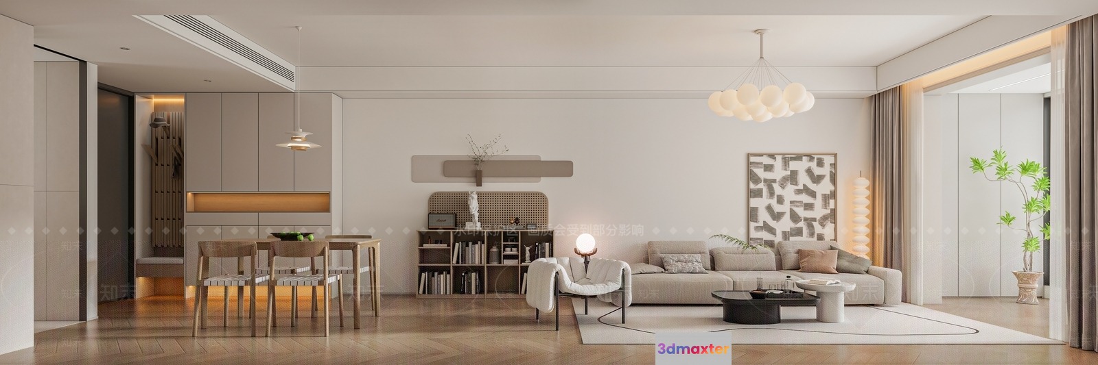 Modern Living Room 3D Model - 9817 - VRAY Render