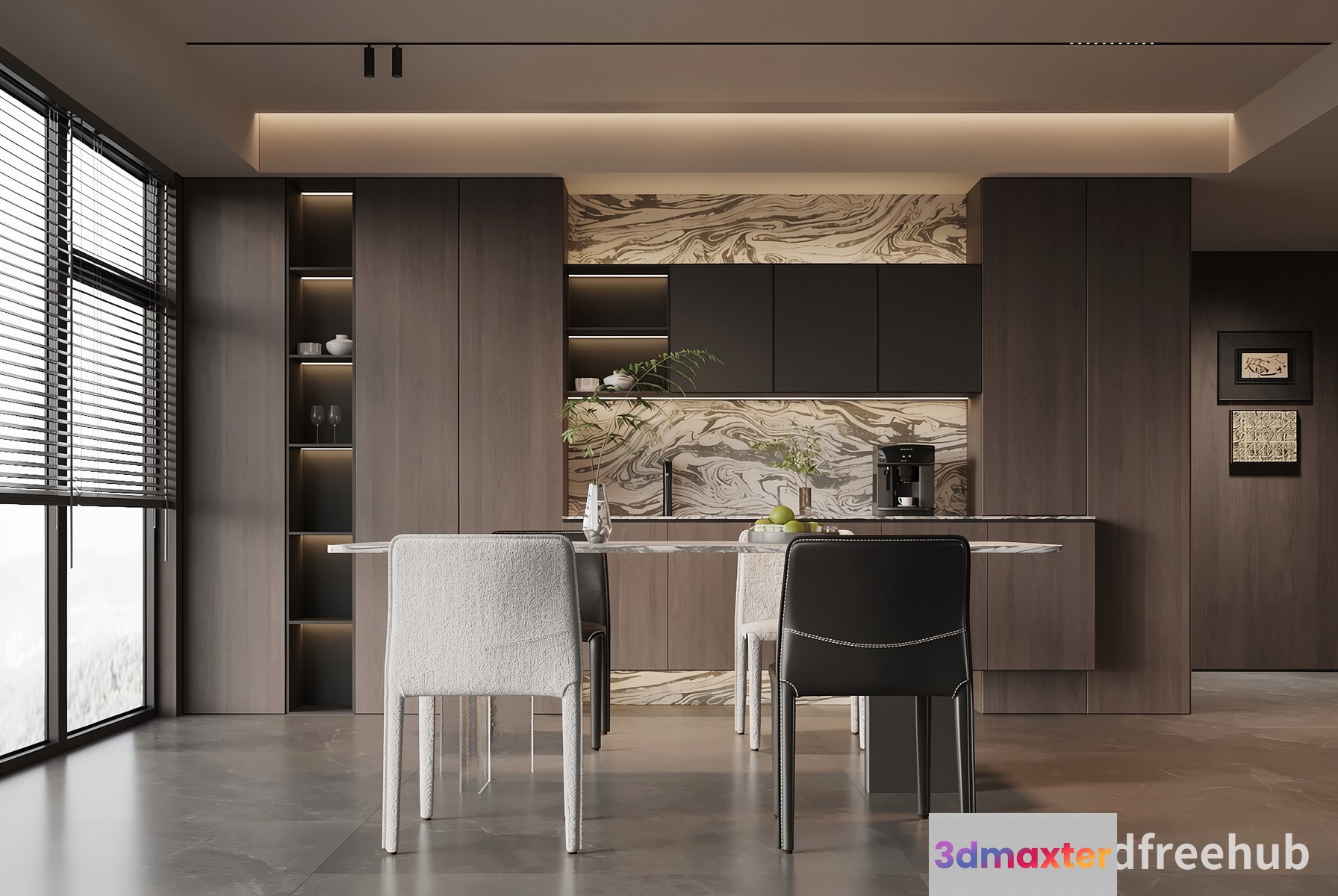 Modern Dining Room 3D Model - 21310 - VRAY Render