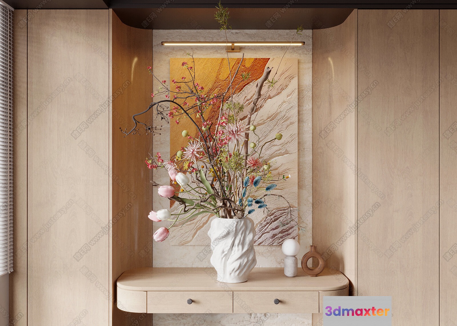 Modern Decorative Shelf 3D Model - 14232 - CORONA Render