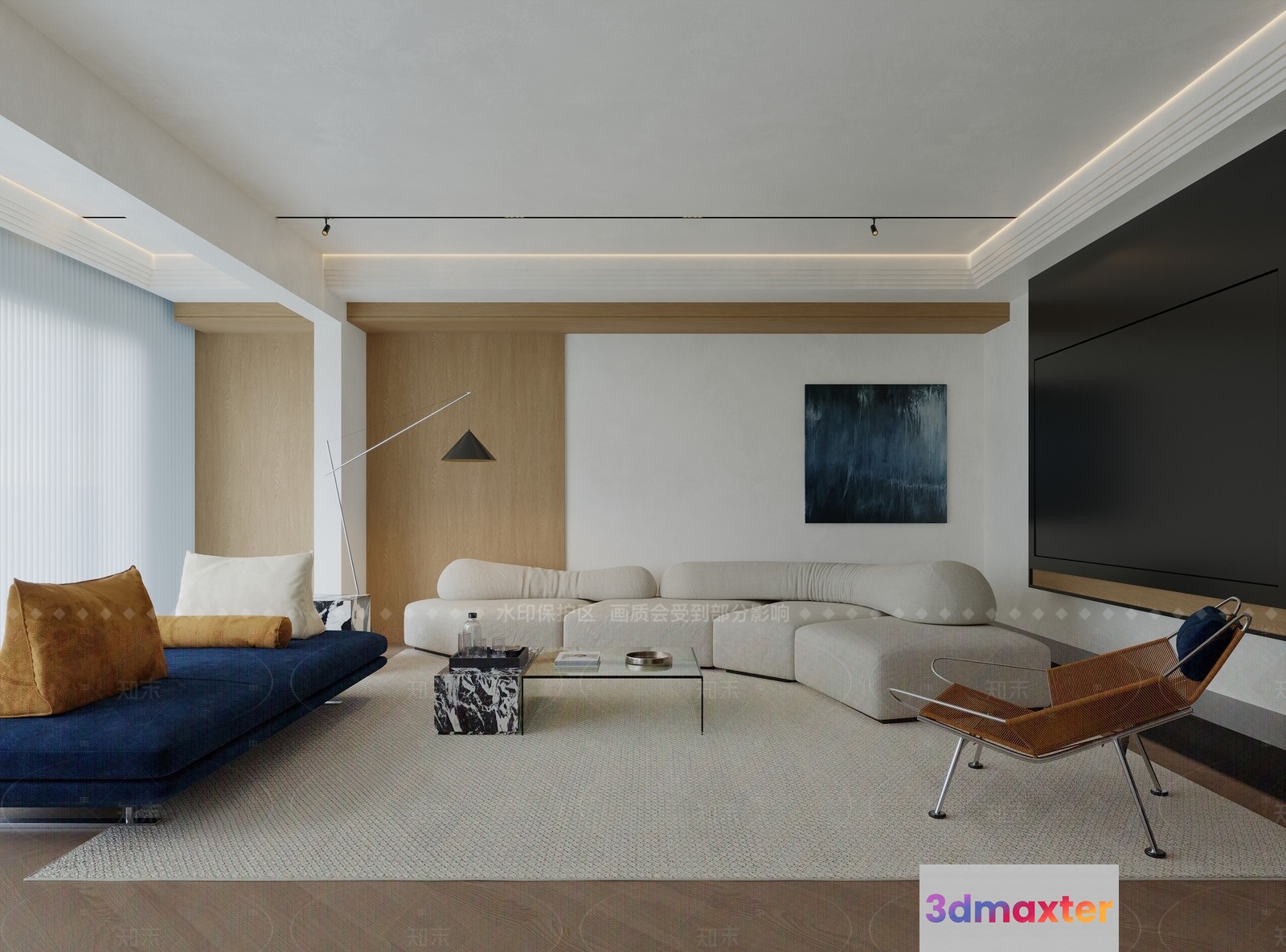 Modern Living Room 3D Model - 6636 - CORONA Render