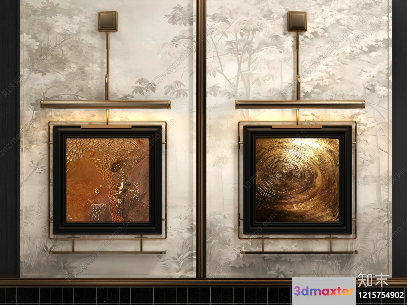 Gold Light Fixture 3D Model - 18183 - VRAY Render