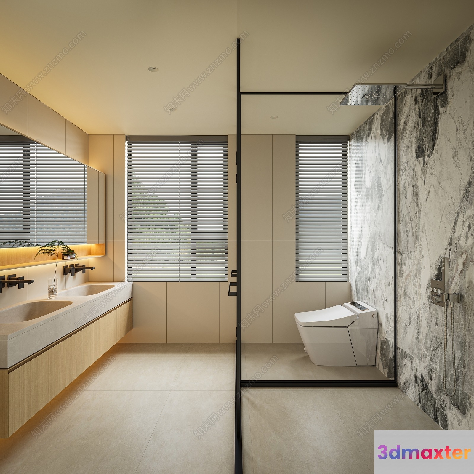 Modern Bathroom 3D Model - 4334 - VRAY Render