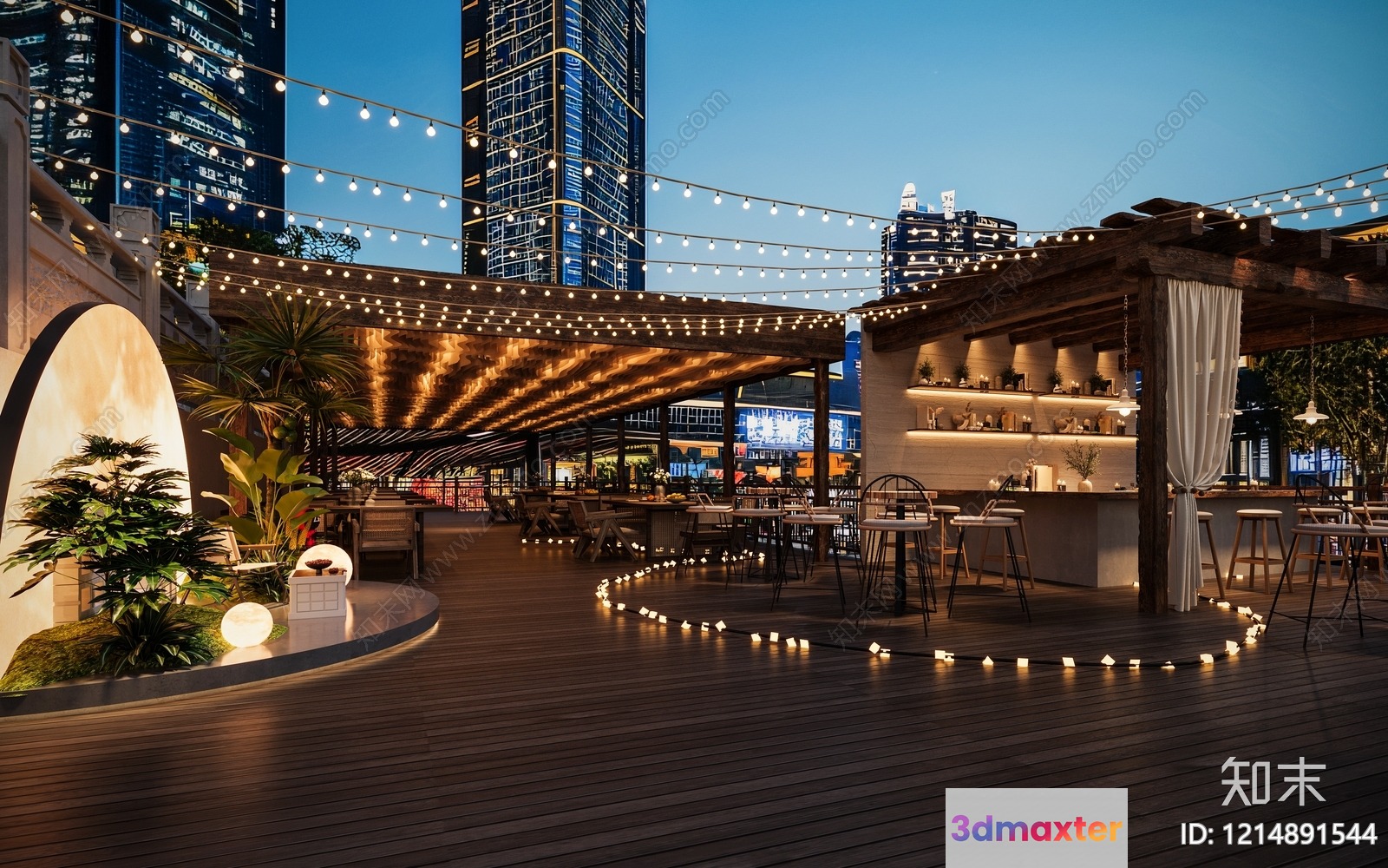 Modern Rooftop Bar 3D Model - 17476 - VRAY Render