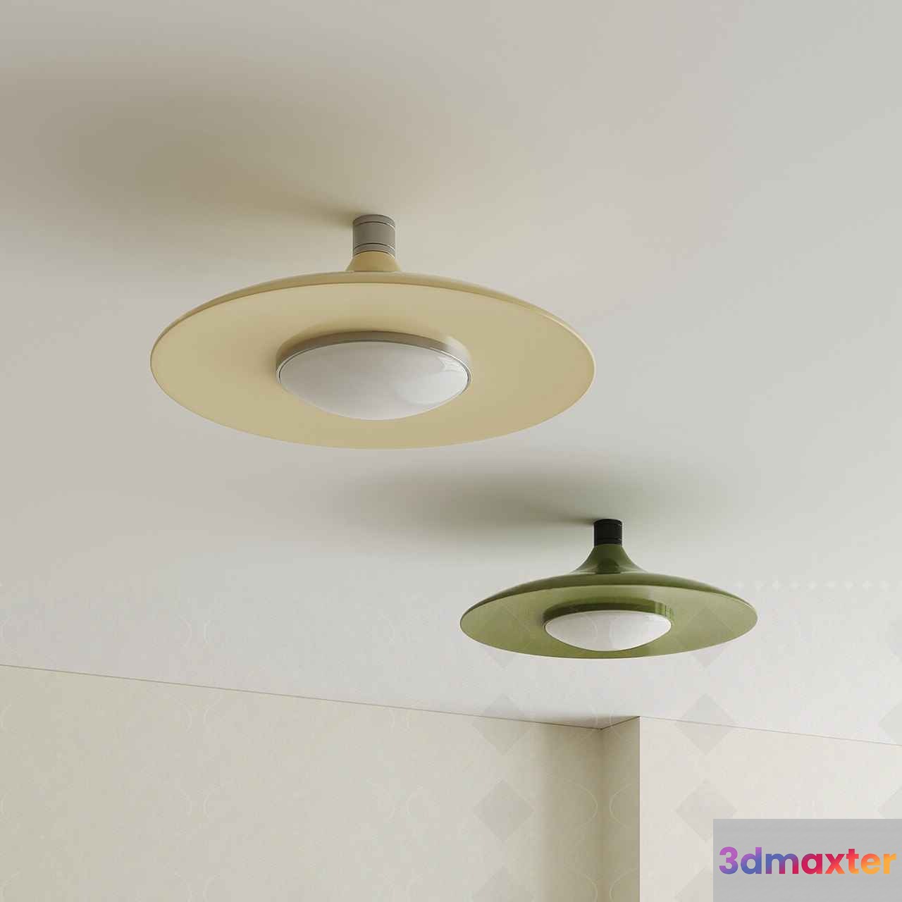 Two Ceiling Lights 3D Model - 4393 - VRAY Render
