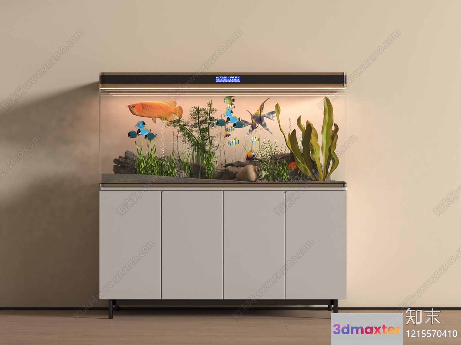 A Large Aquarium With Fish 3D Model - 10183 - VRAY Render