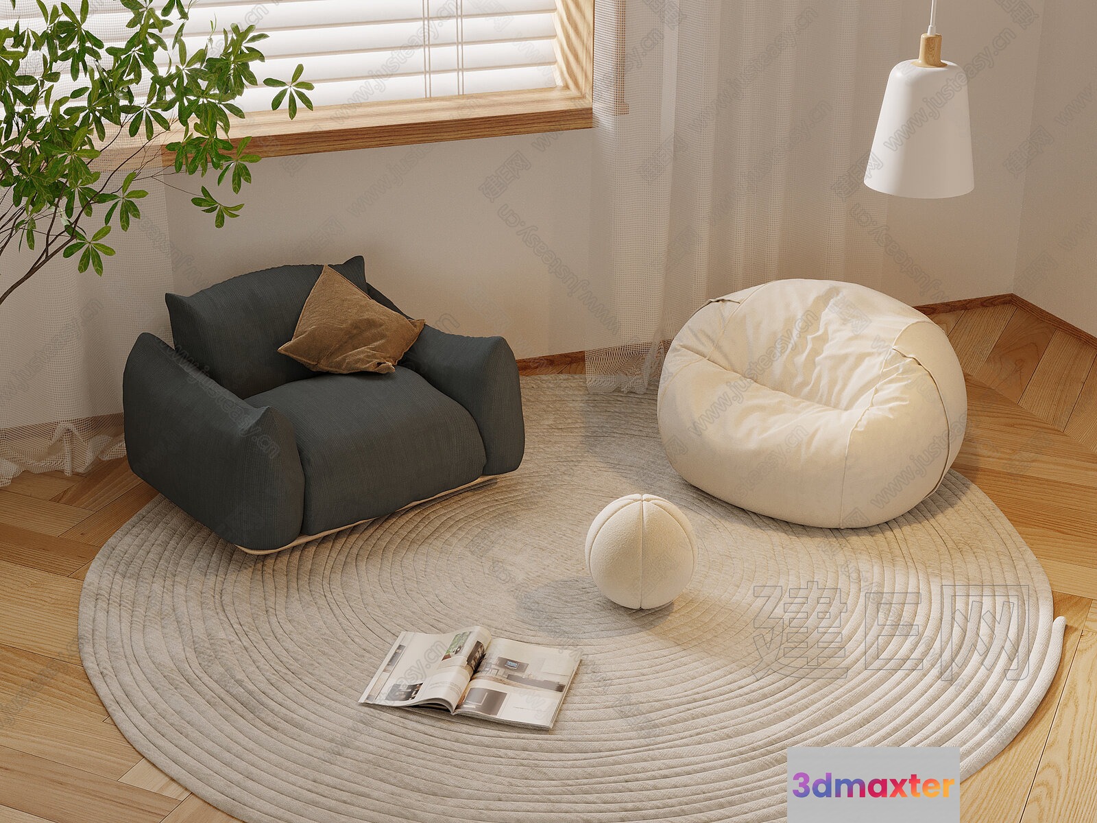 Cozy Living Room 3D Model - 16784 - VRAY Render
