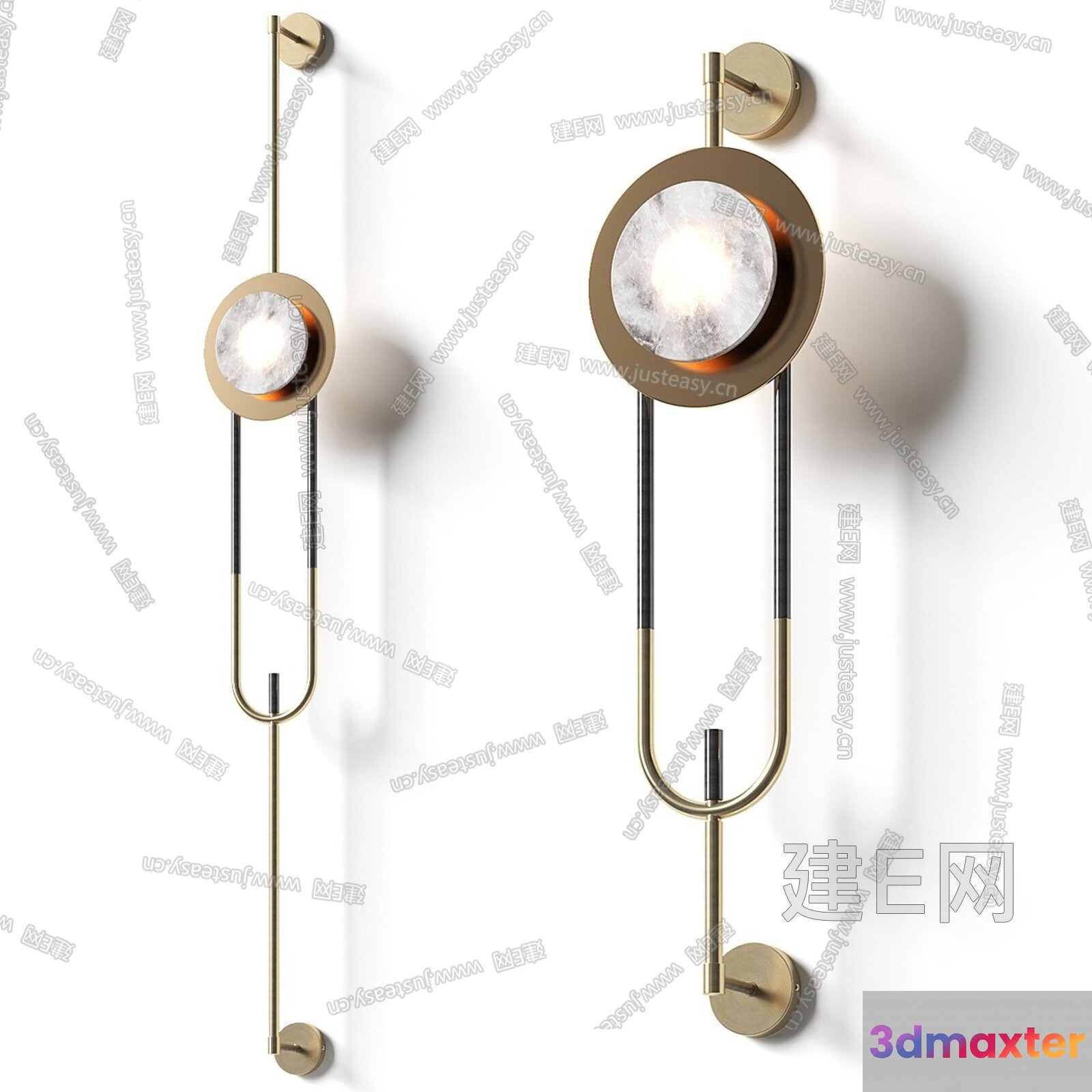 Gold Light Fixture 3D Model - 16568 - VRAY Render