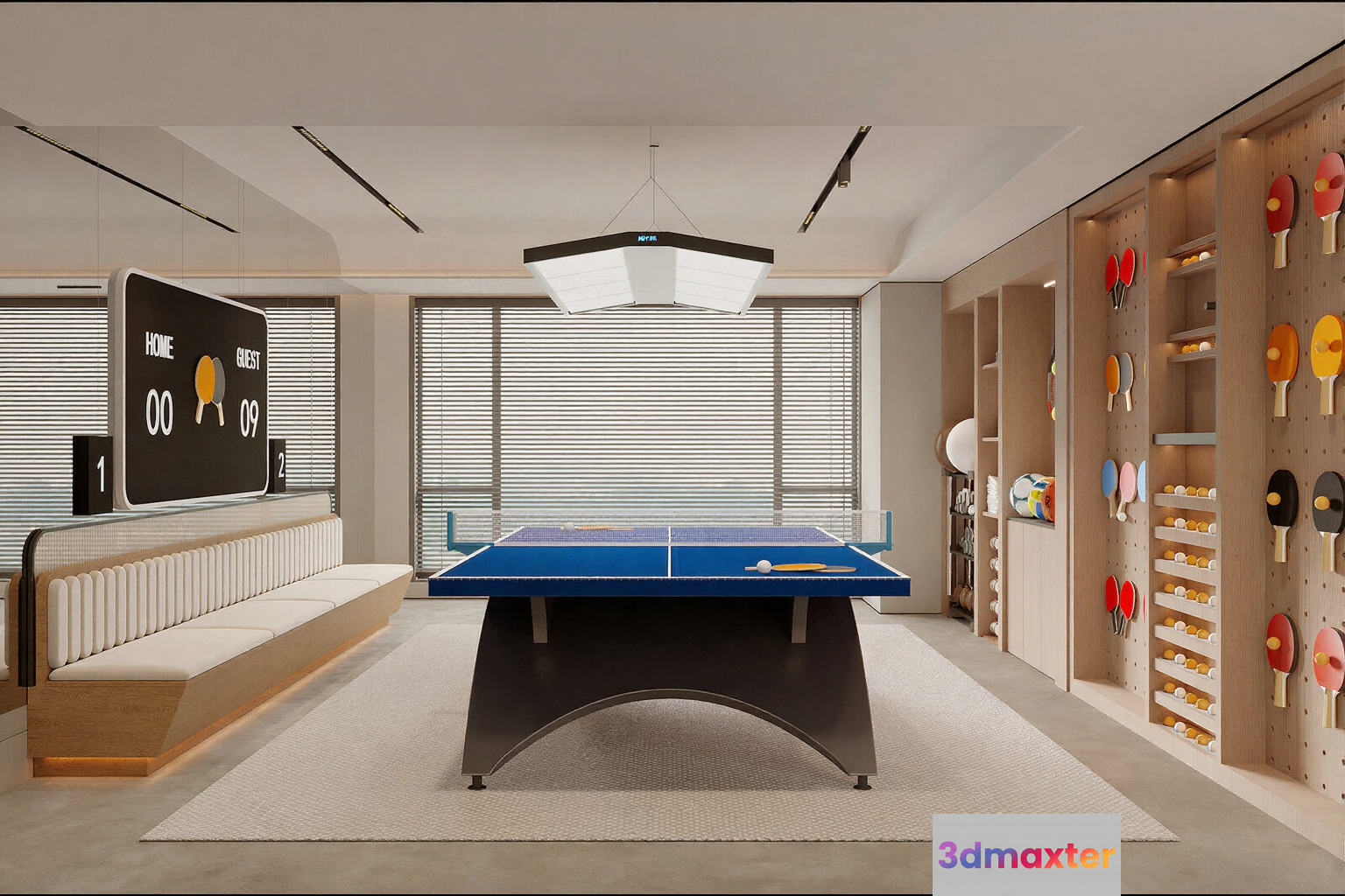 A Ping Pong Table 3D Model - 4510 - CORONA Render