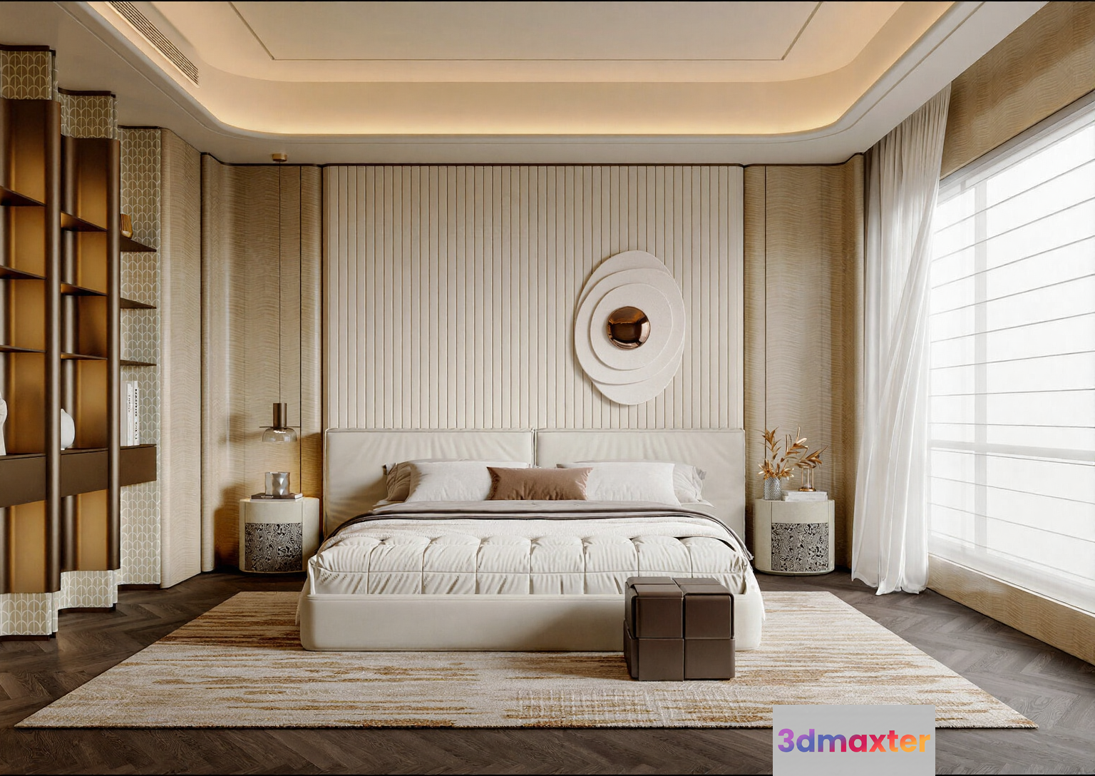 Cozy Modern Bedroom 3D Model - 1424 - CORONA Render