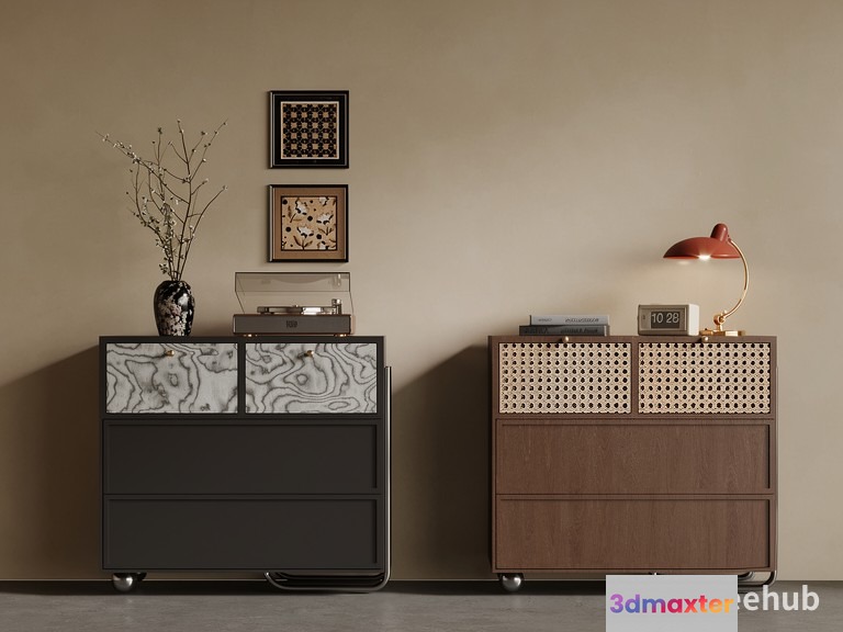 Modern Dresser And Side Table 3D Model - 22442 - VRAY Render