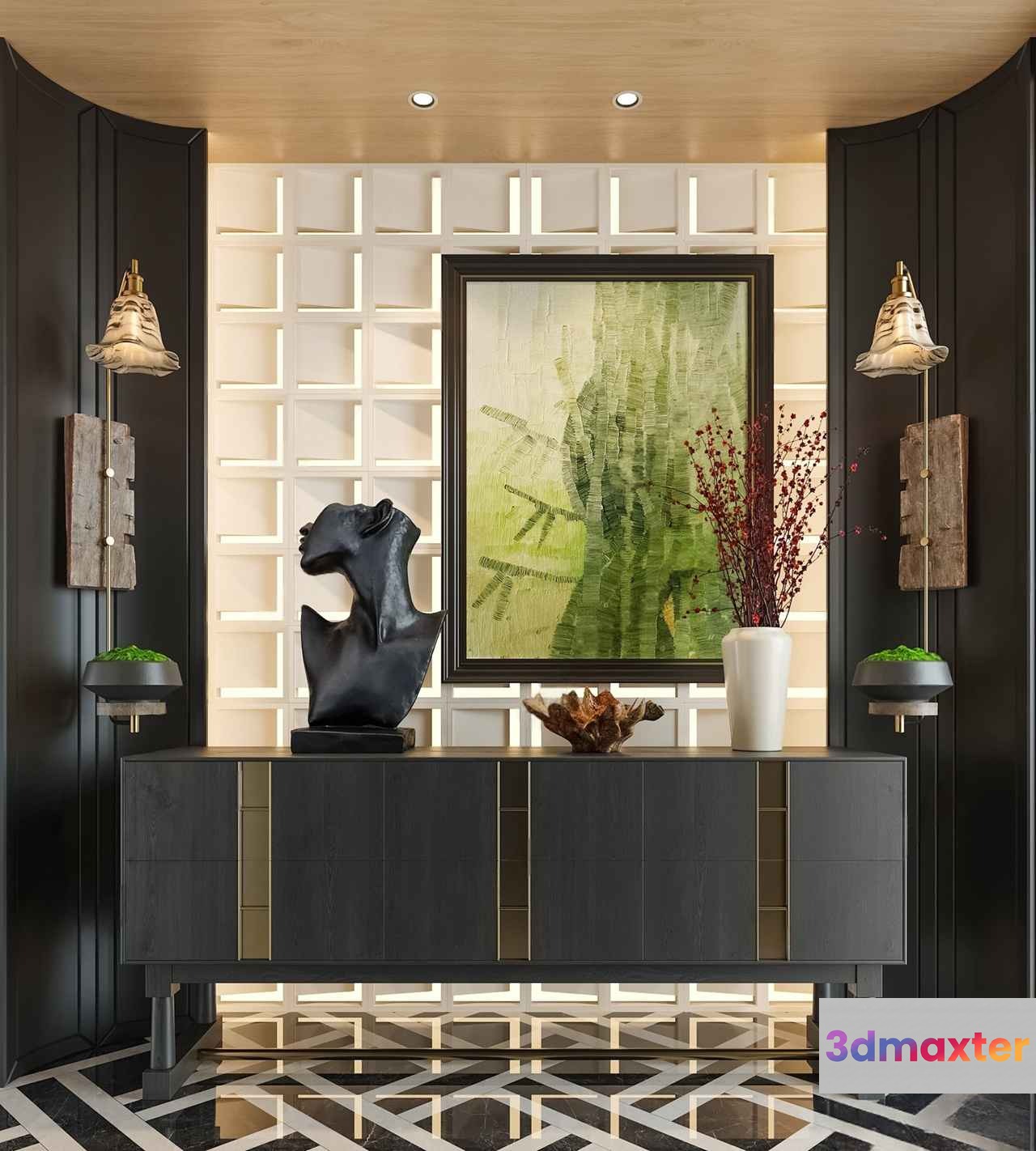 Modern Art Piece 3D Model - 9521 - VRAY Render