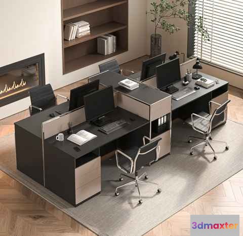 Modern Office Setup 3D Model - 21706 - VRAY Render