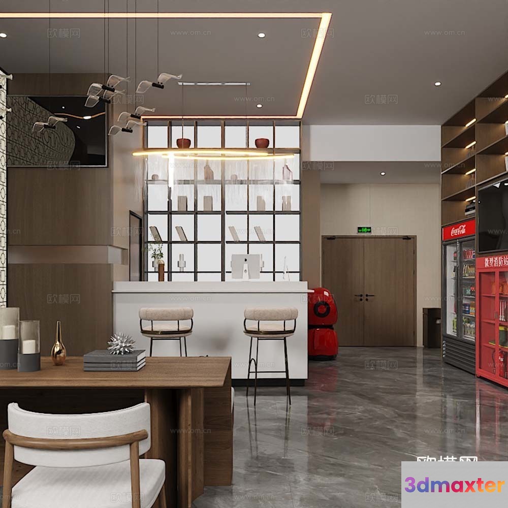 Modern Office Space 3D Model - 22529 - VRAY Render