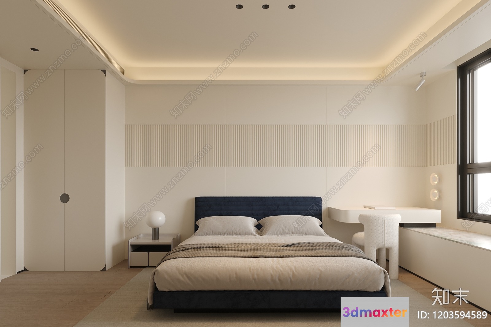 Cozy Modern Bedroom 3D Model - 7384 - CORONA Render