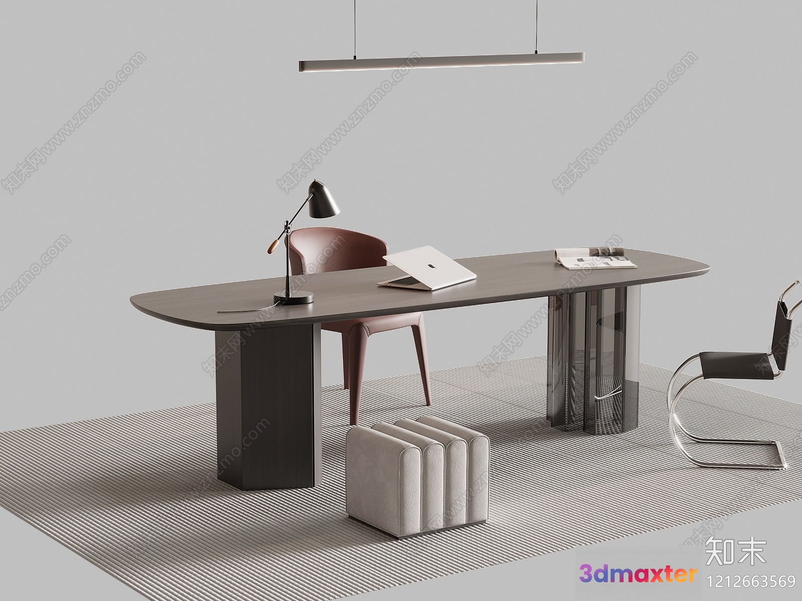 Modern Office Desk 3D Model - 5222 - VRAY Render
