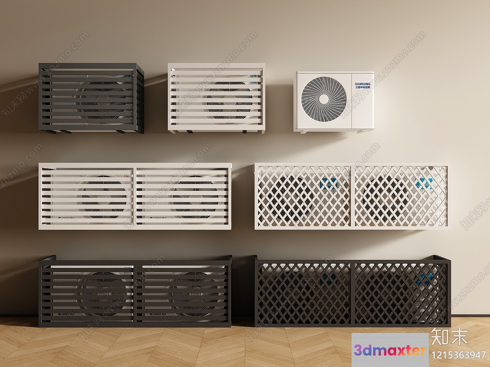 A Collection Of Air Conditioning Units 3D Model - 23233 - VRAY Render