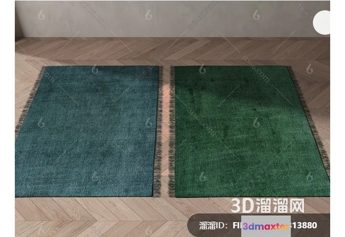 Two Green Rugs 3D Model - 13025 - VRAY Render