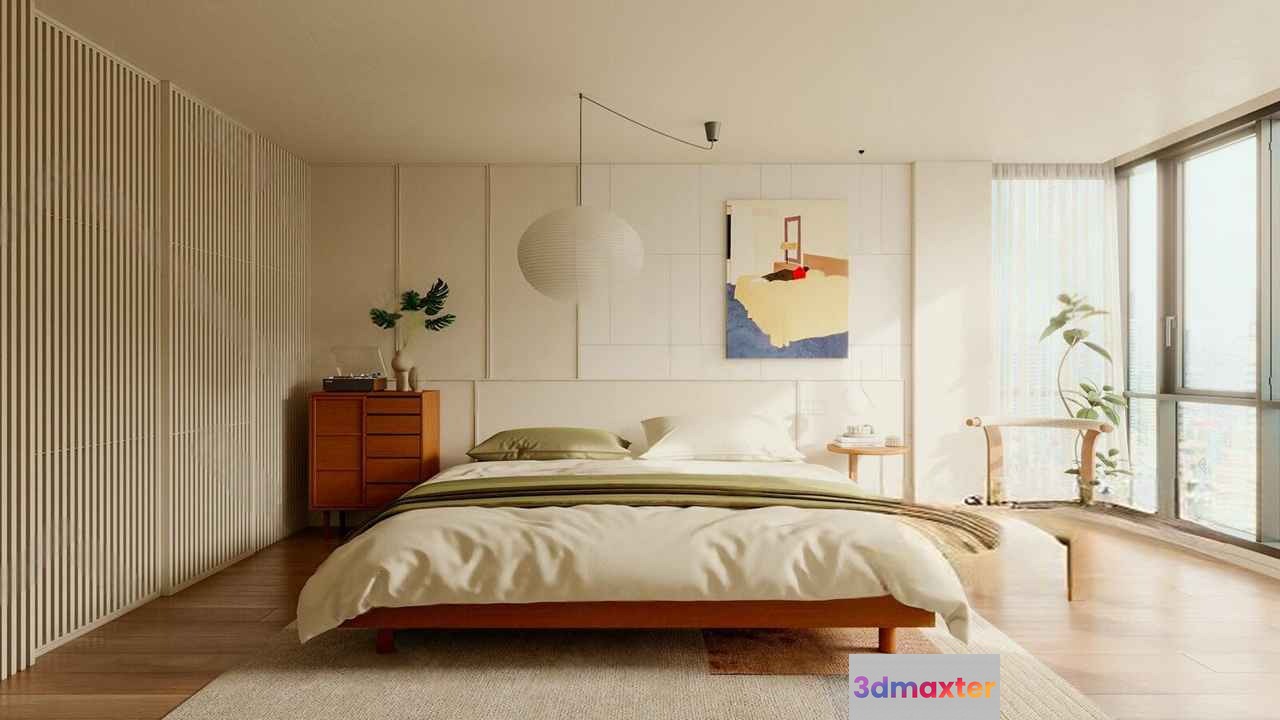 A Modern Bedroom 3D Model - 935 - CORONA Render