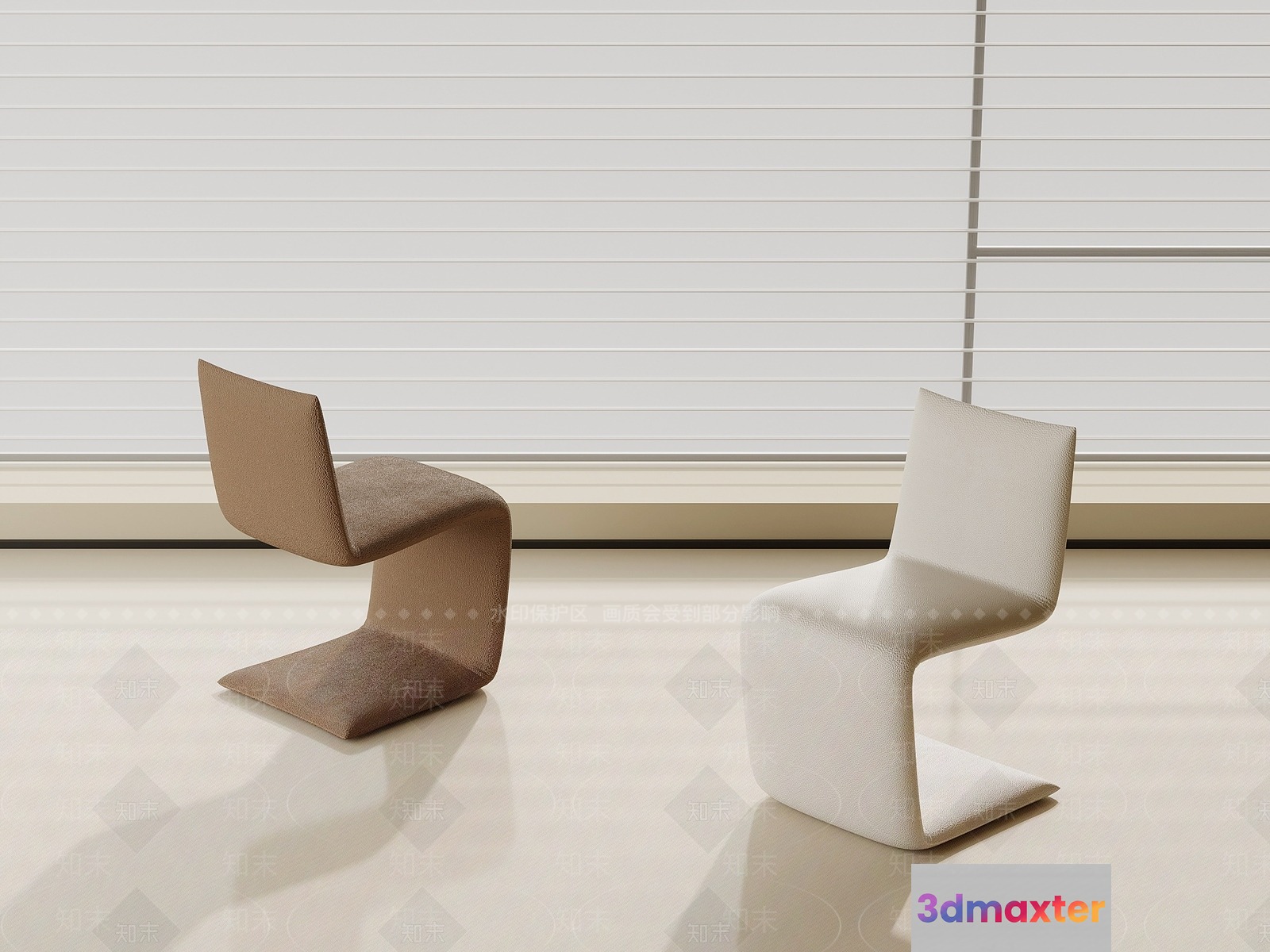 Modern Minimalist Chairs 3D Model - 15076 - VRAY Render
