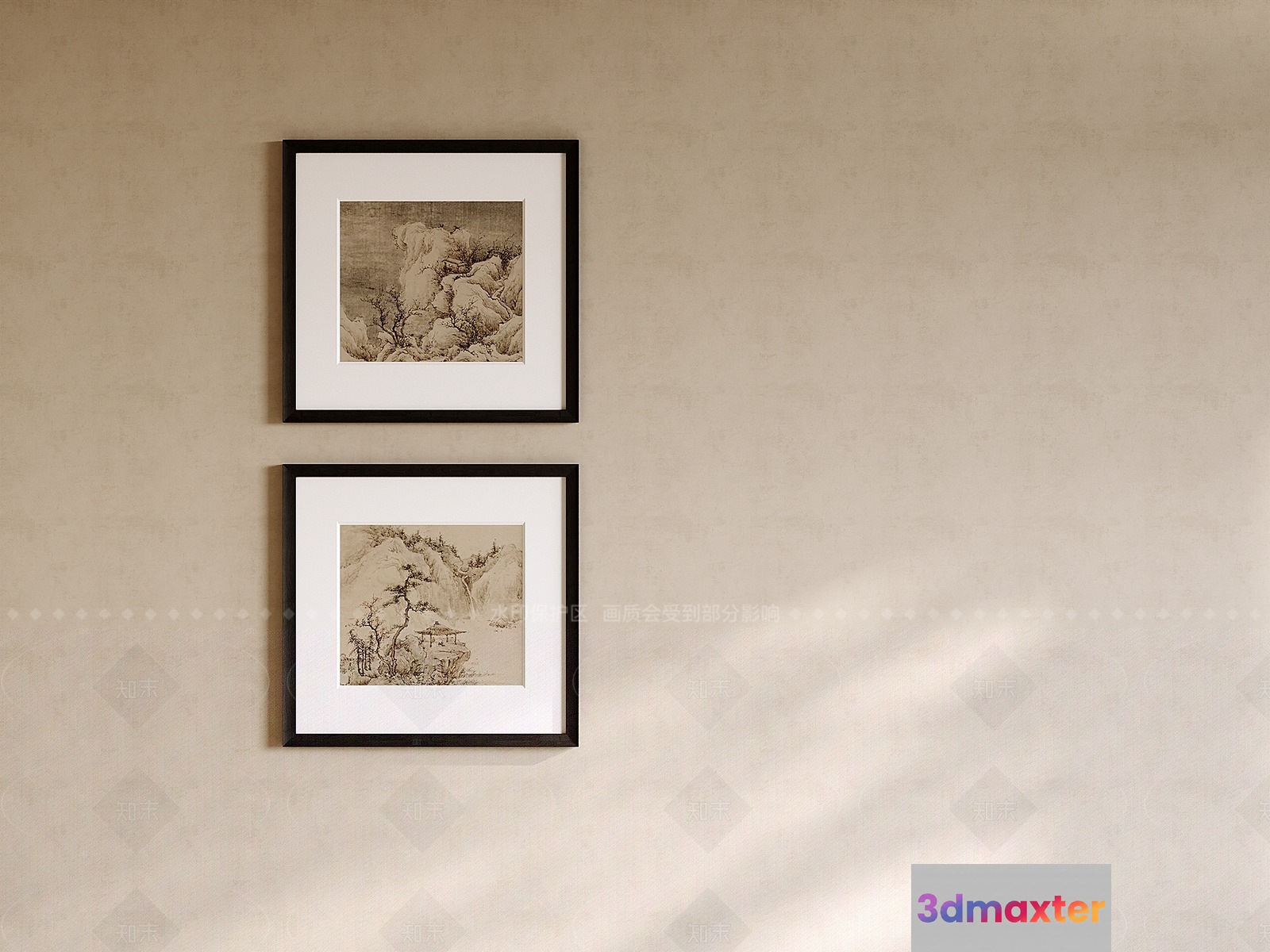 Two Framed Paintings On A Wall 3D Model - 4409 - VRAY Render