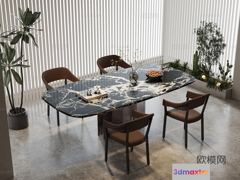 Modern Dining Room 3D Model - 16751 - VRAY Render