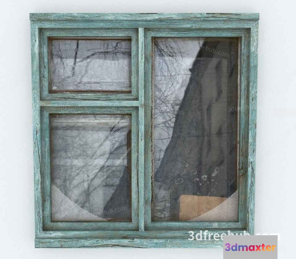 An Old Window With A Worn Distressed Frame 3D Model - 19687 - VRAY Render
