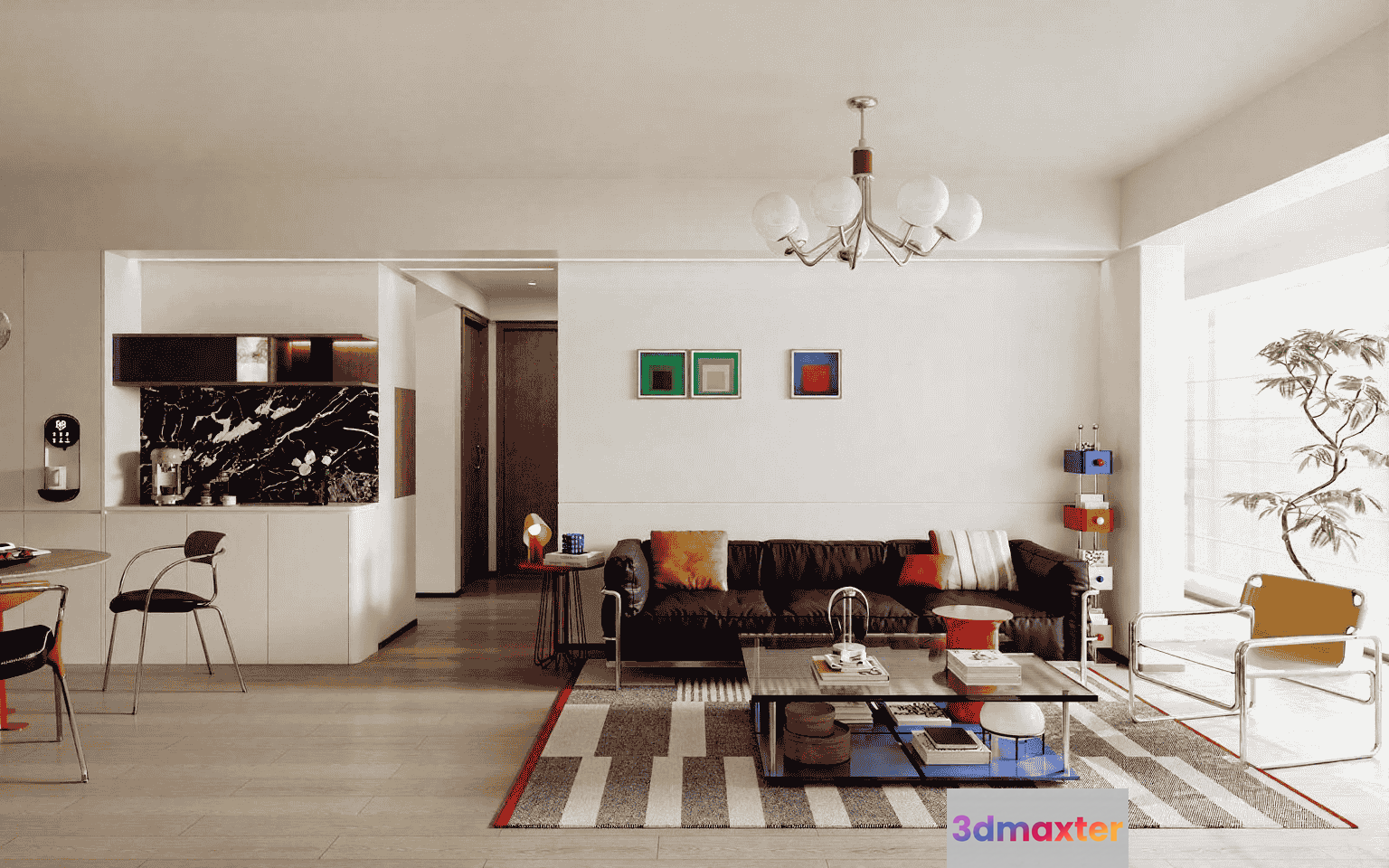 Modern Living Room 3D Model - 11586 - VRAY Render