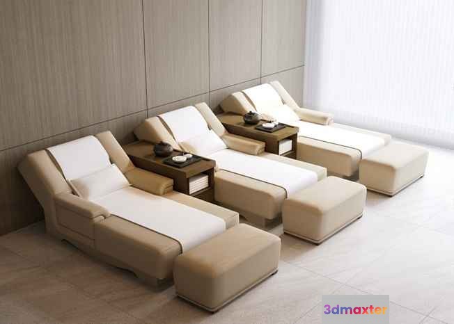 Modern Beige Massage Chairs 3D Model - 7985 - CORONA Render