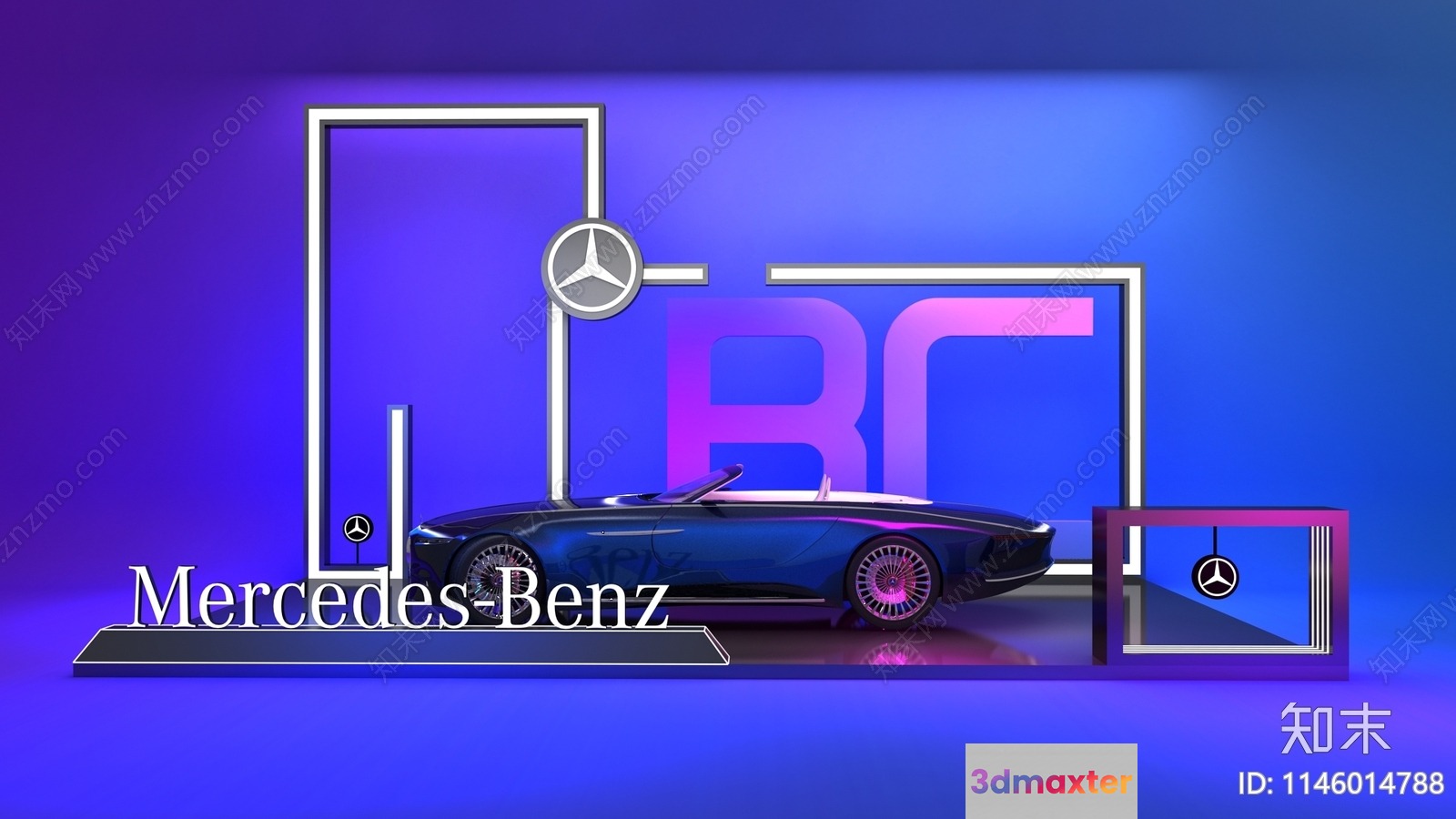 The Single Main Subject Is A Mercedes-Benz Car Characterized By Its Sleek Design 3D Model - 22511 - VRAY Render