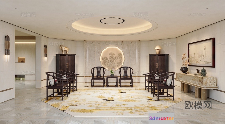 Modern Living Room 3D Model - 8713 - CORONA Render