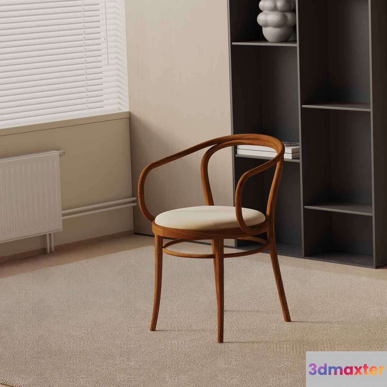 Modern Wooden Chair 3D Model - 1969 - VRAY Render