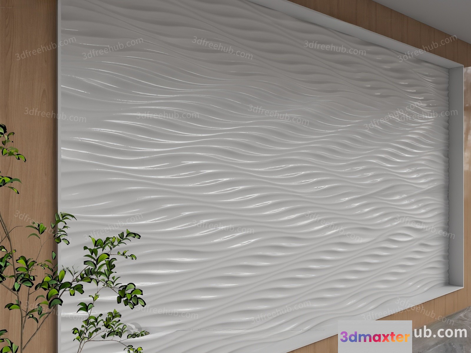 A Textured White Wall 3D Model - 18945 - VRAY Render