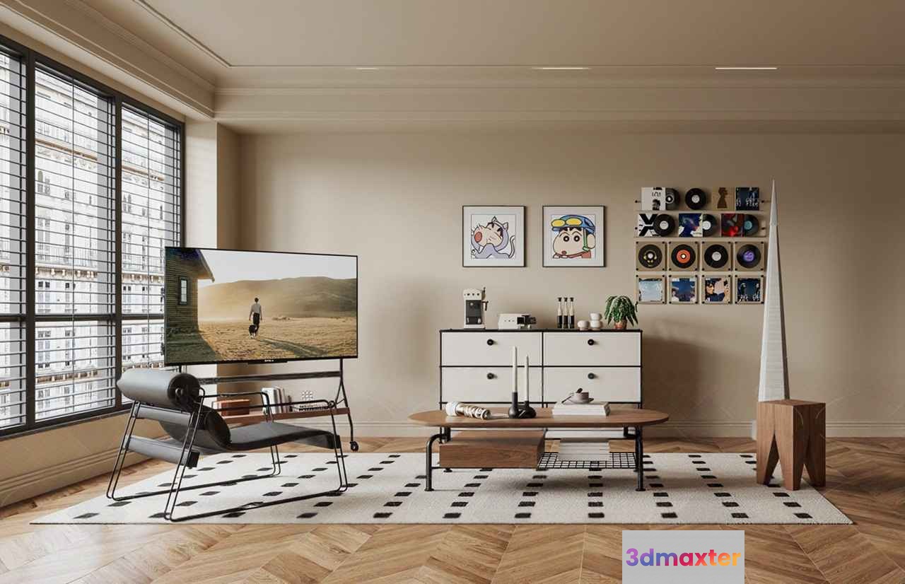 Modern Living Room 3D Model - 5321 - VRAY Render