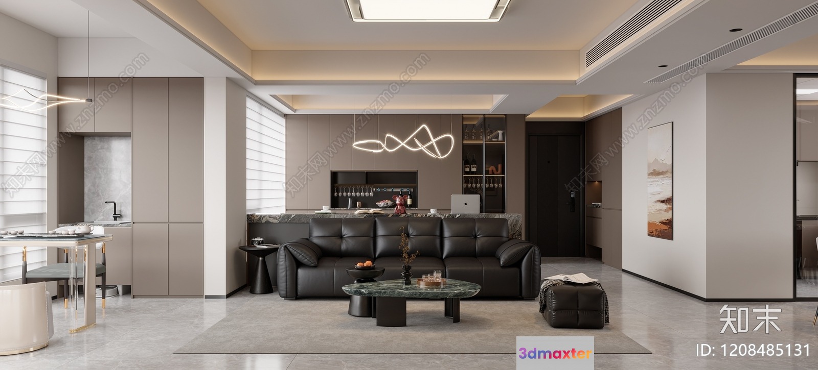 Modern Living Room 3D Model - 460 - VRAY Render