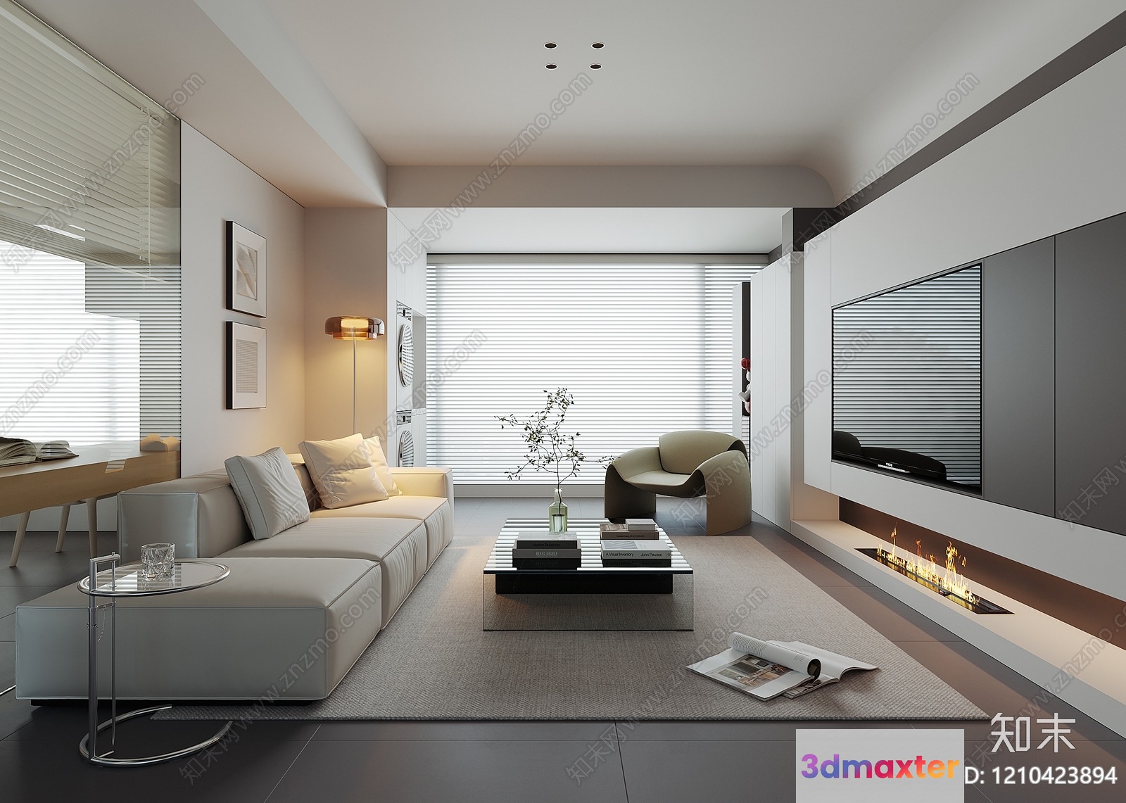 Modern Living Room 3D Model - 932 - VRAY Render