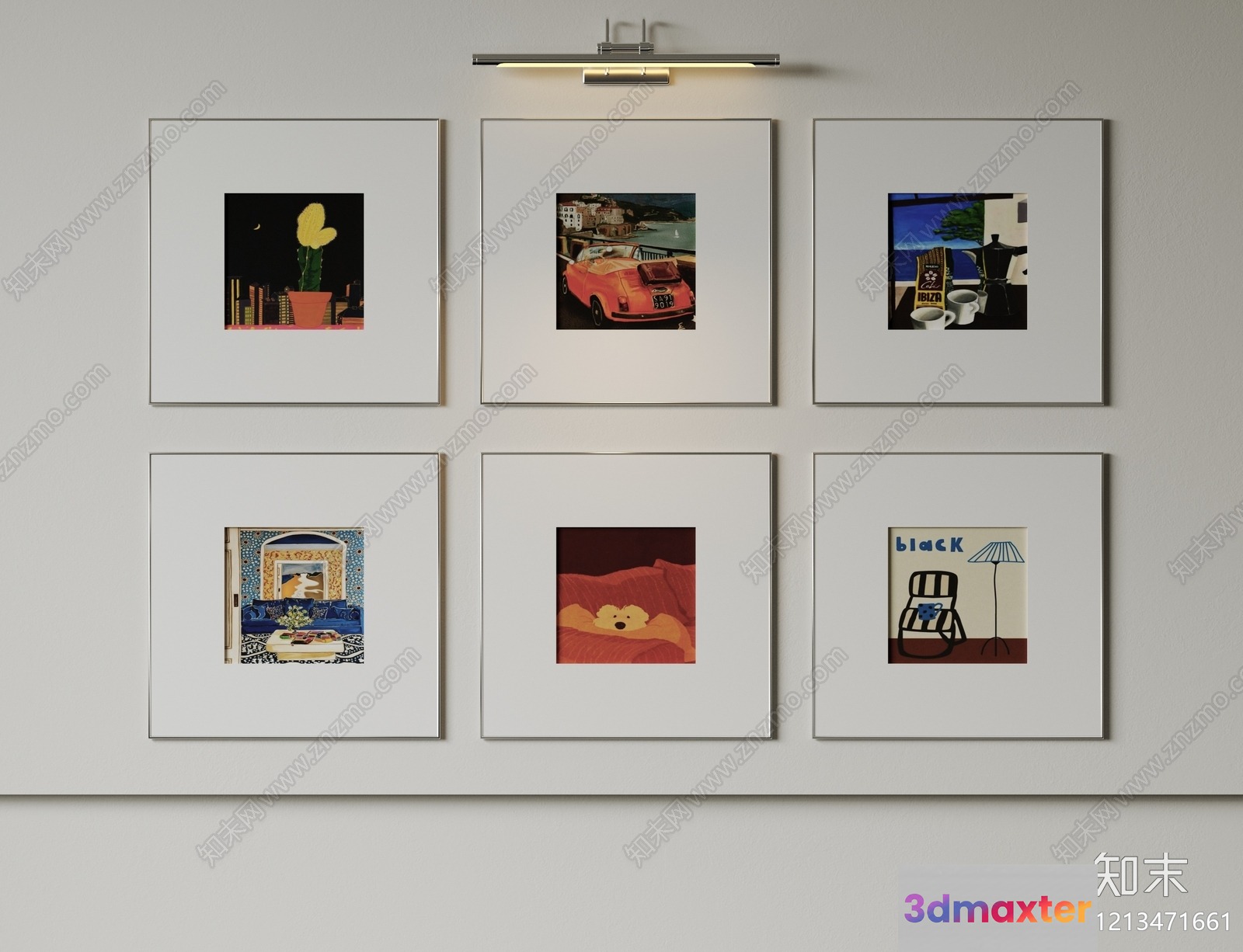 Modern Wall Decor 3D Model - 6194 - VRAY Render