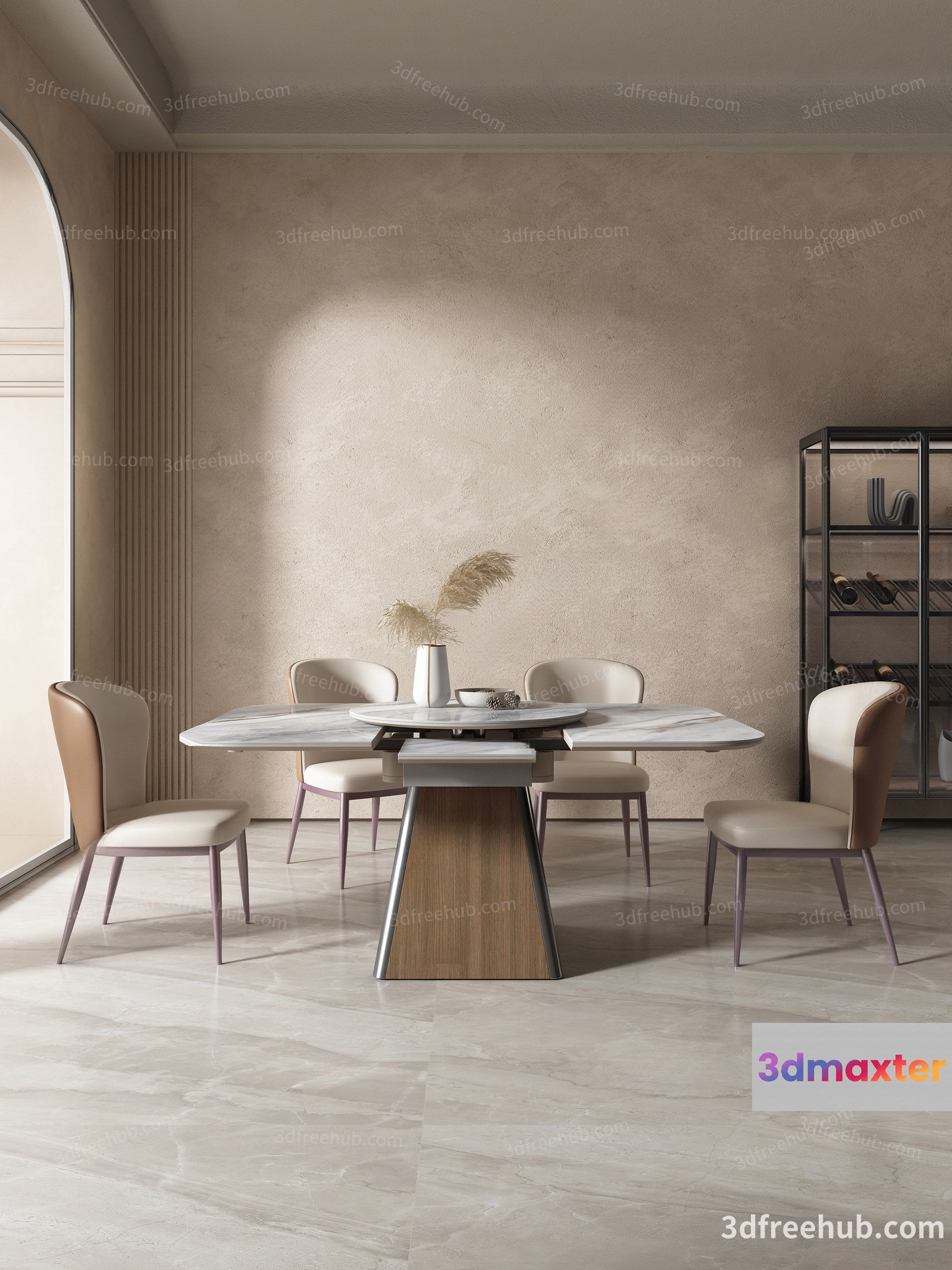 Modern Dining Room 3D Model - 22409 - VRAY Render