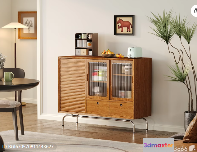 Mid-Century Modern Sideboard 3D Model - 5925 - CORONA Render