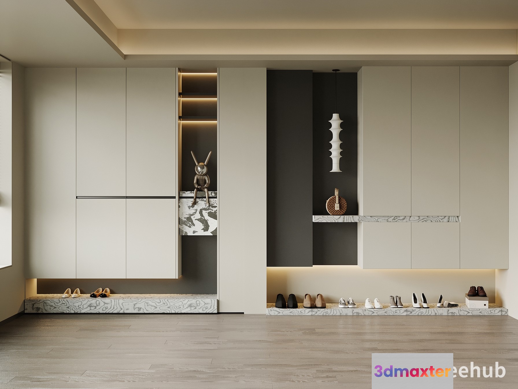 Modern Shoe Storage 3D Model - 19972 - VRAY Render