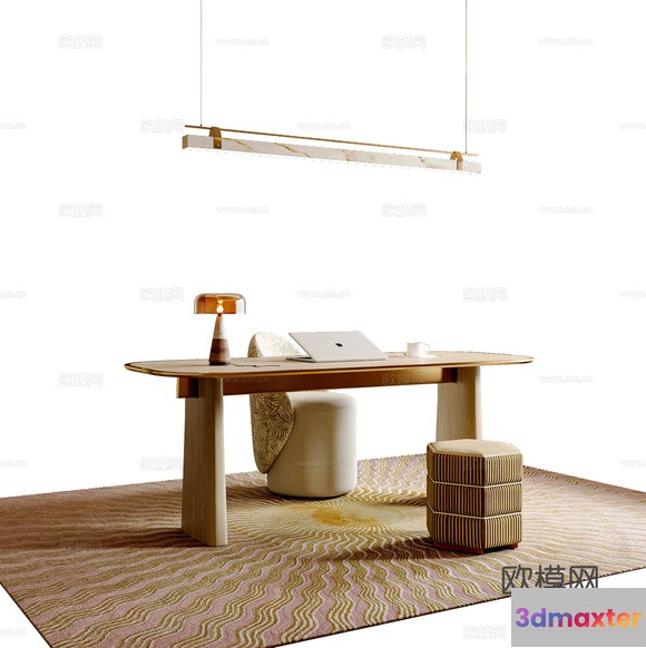 Modern Minimalist Office 3D Model - 14388 - VRAY Render