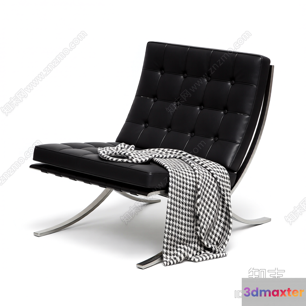 Modern Black Chair 3D Model - 196 - VRAY Render