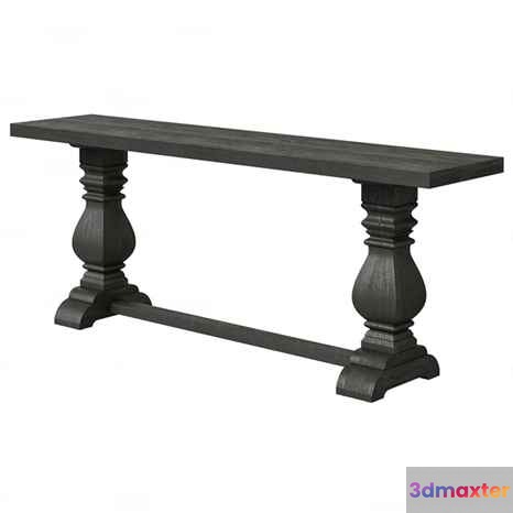A Dark Gray Table With Ornate Legs 3D Model - 4360 - VRAY Render