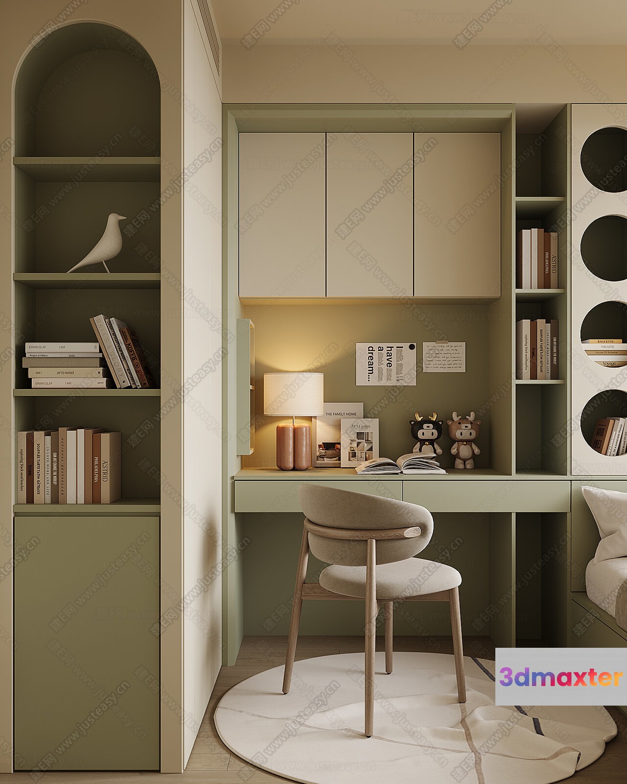 Modern Home Office 3D Model - 17951 - VRAY Render