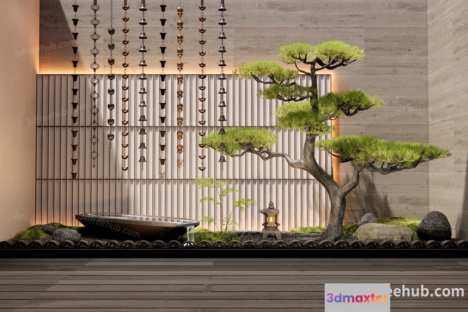 Modern Japanese Garden 3D Model - 22710 - VRAY Render