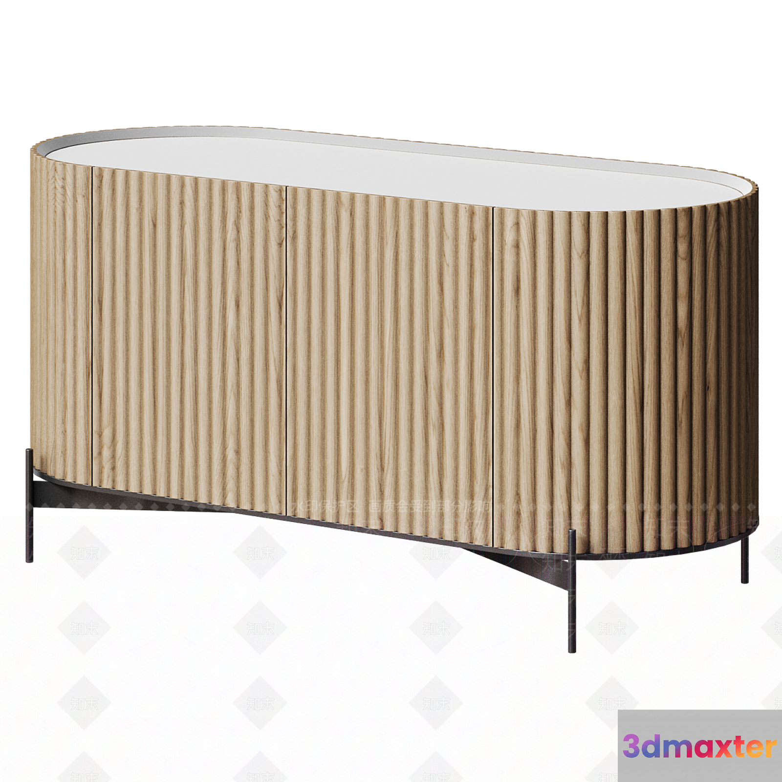 Modern Wooden Sideboard 3D Model - 18659 - VRAY Render