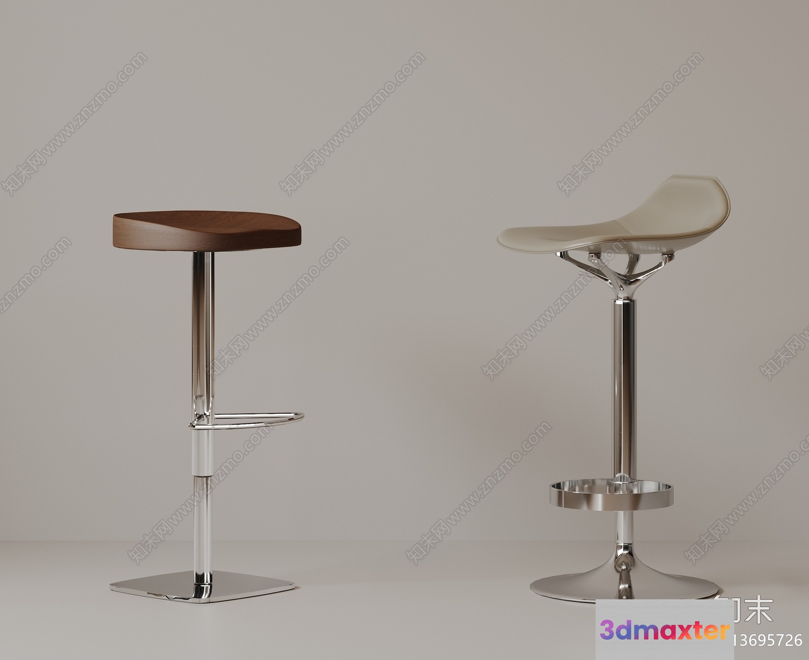 Modern Bar Stools 3D Model - 12909 - VRAY Render