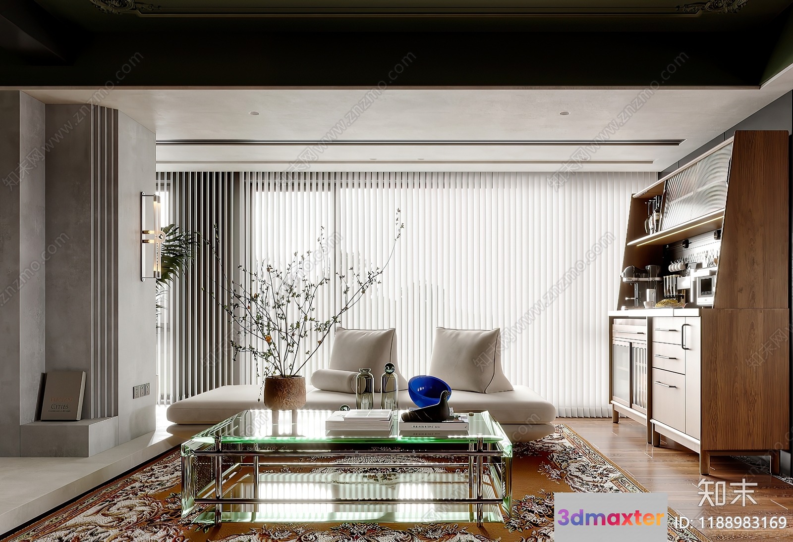 Modern Living Room 3D Model - 4364 - VRAY Render