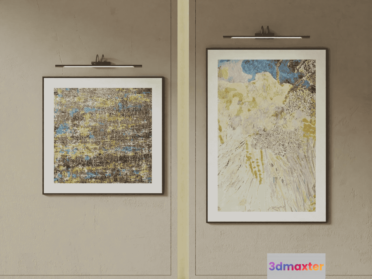 Two Abstract Art Pieces 3D Model - 14124 - VRAY Render