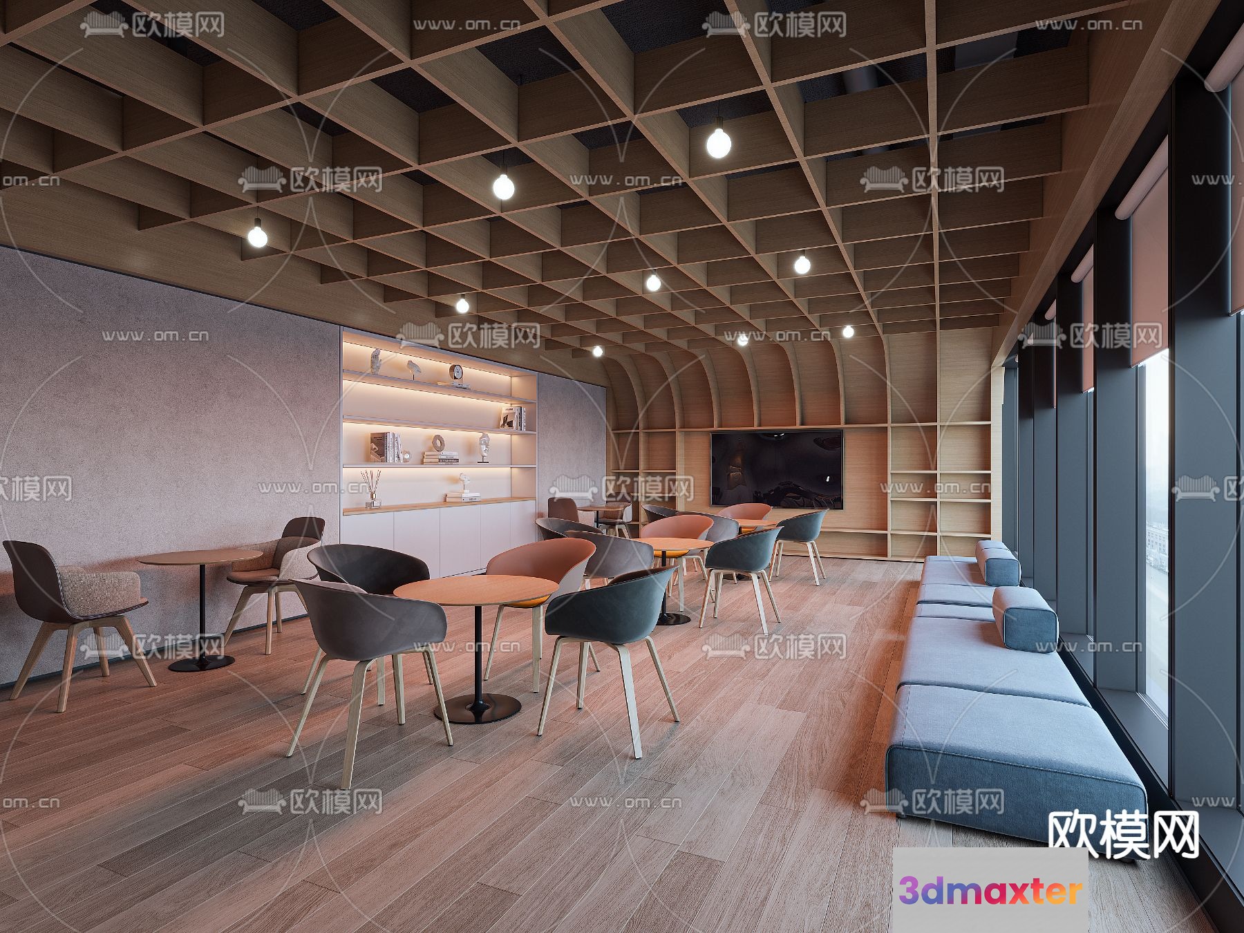 Modern Office Space 3D Model - 10540 - VRAY Render
